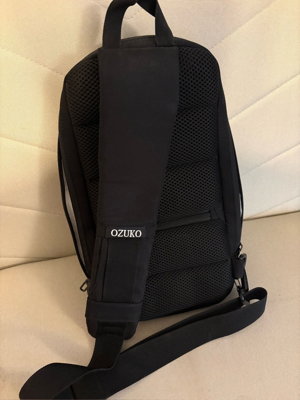 Black Sling Bag - Compact Crossbody Backpack- locking anti-theft and waterproof.